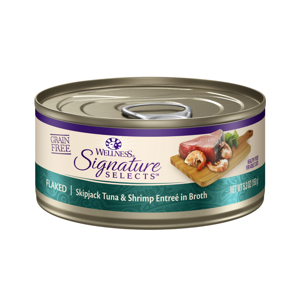 Wellness CORE Signature Selects Flaked Skipjack Tuna & Shrimp Entrée in Broth Canned Cat Food