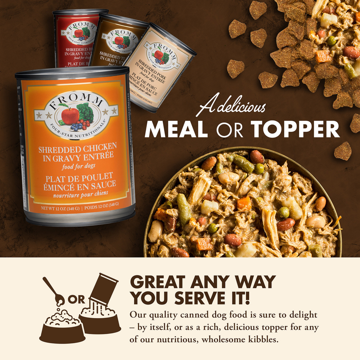Fromm Four-Star Shredded Chicken In Gravy Entree Canned Dog Food