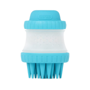 Dexas ScrubBuster Silicone Dog Washing Brush With Built-In Shampoo Reservoir, Blue