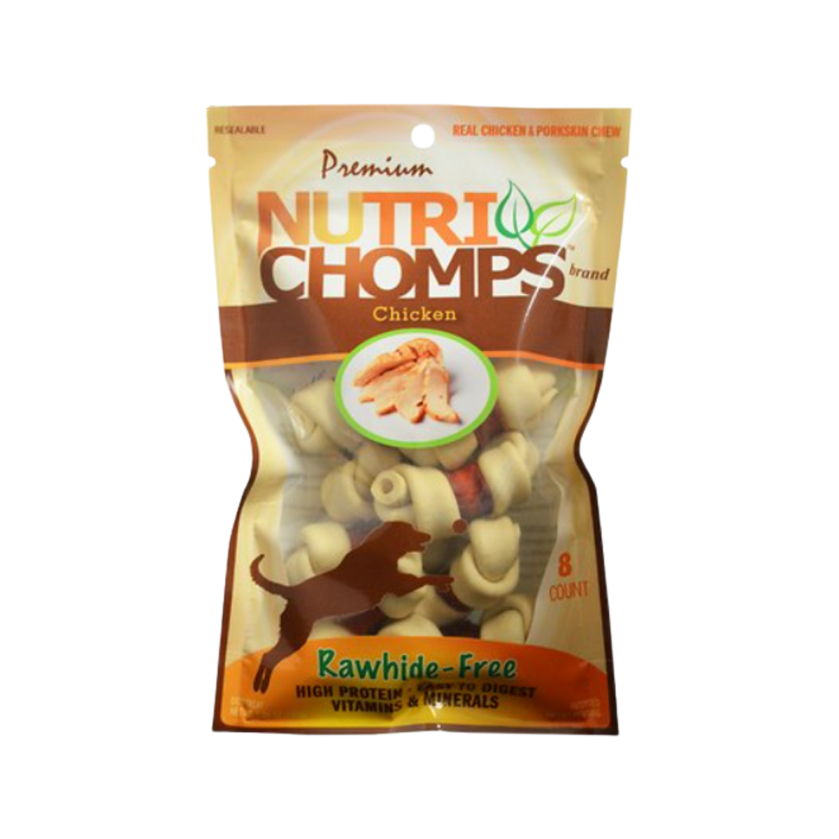 Scott Pet Premium Nutri Chomps Mini Chicken Knot With Milk Wrap Dog Treats 8 ct