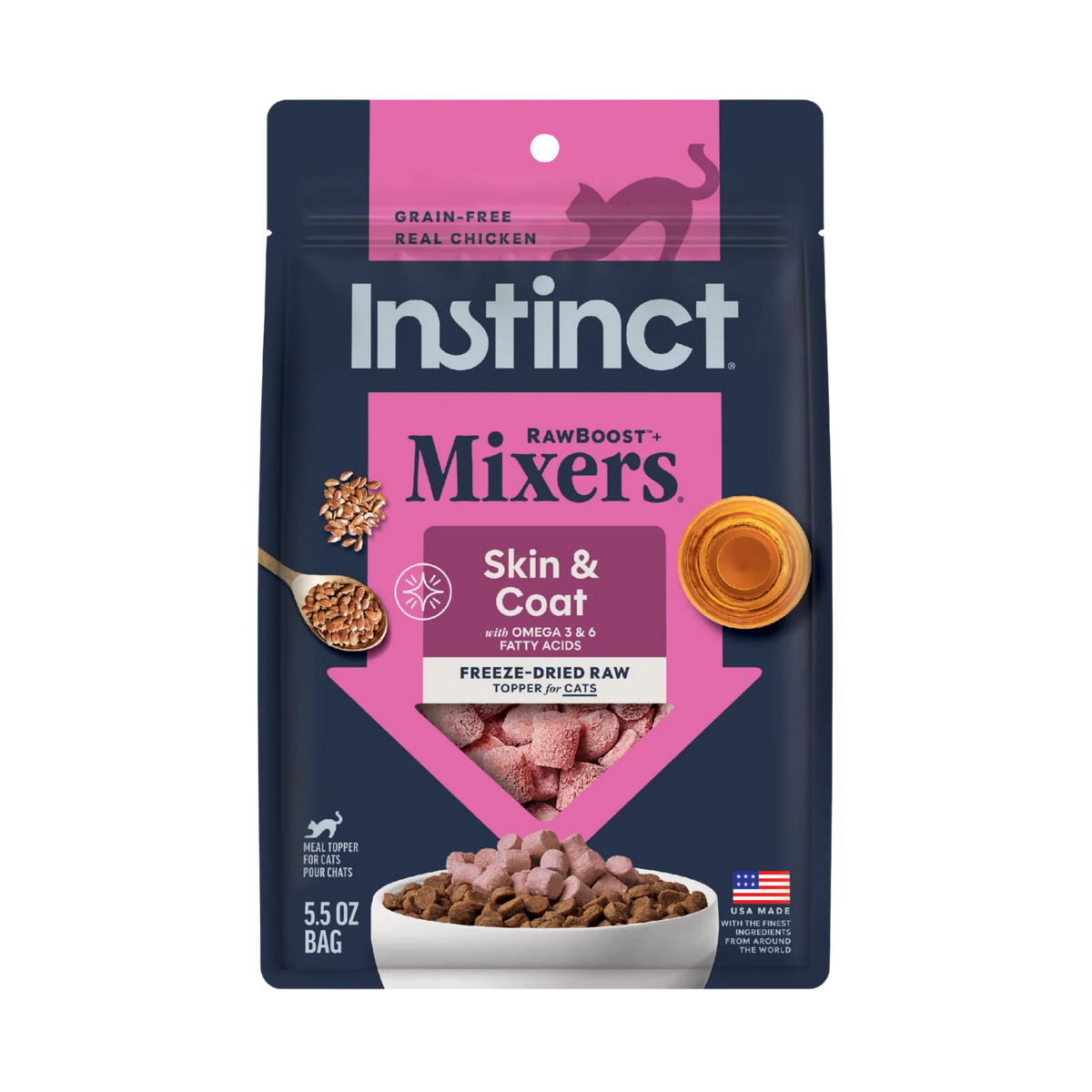 Instinct Raw Boost Mixers Skin & Coat Freeze-Dried Cat Food 5.5 oz