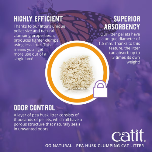 Catit Go Natural! Pea Husk Clumping Lavender Scented Cat Litter 13.2 lb