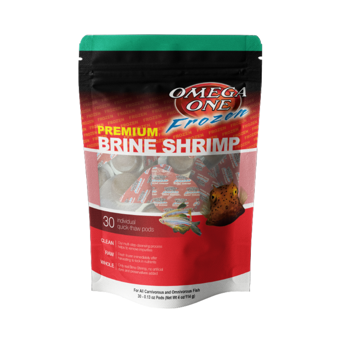 Omega One Frozen Brine Shrimp Pod Pouch 30 Count 4 oz