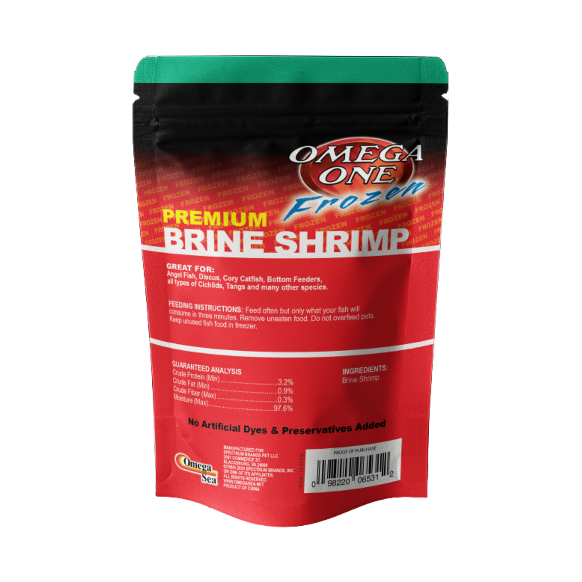 Omega One Frozen Brine Shrimp Pod Pouch 30 Count 4 oz
