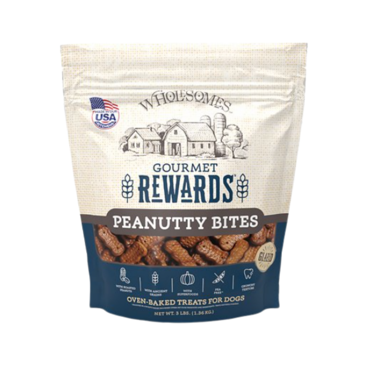 Wholesomes Rewards Peanutty Bites Biscuits 3 lb