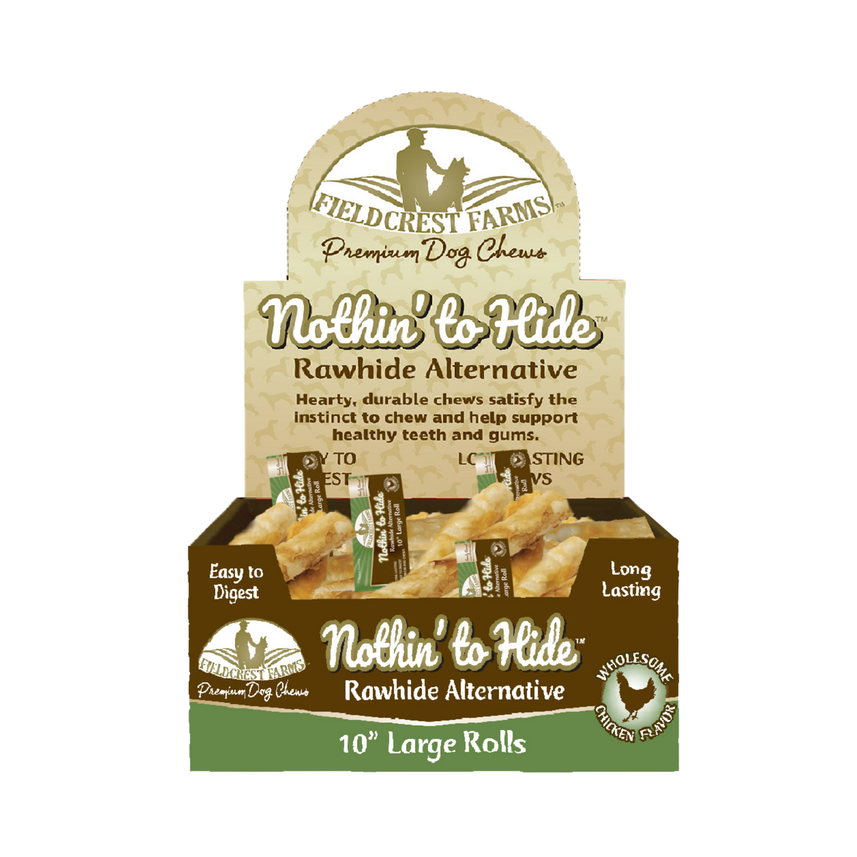 Spot Fieldcrest Farms Nothin' to Hide Chicken Roll for Dogs 10 in