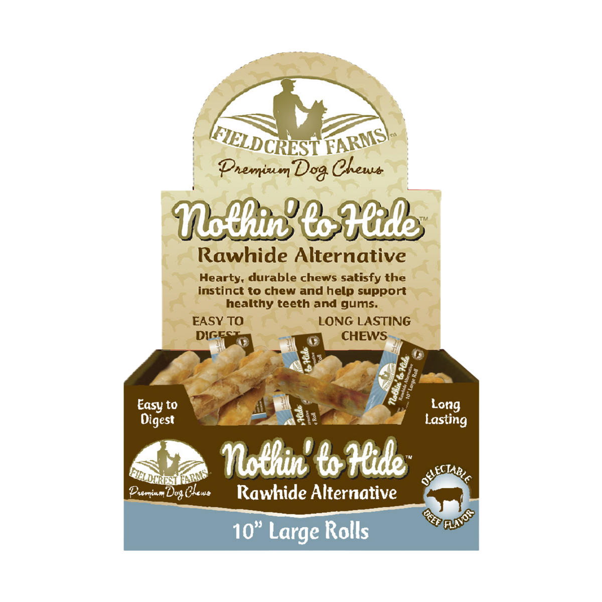 Spot Fieldcrest Farms Nothin' to Hide Beef Roll for Dogs 10 in