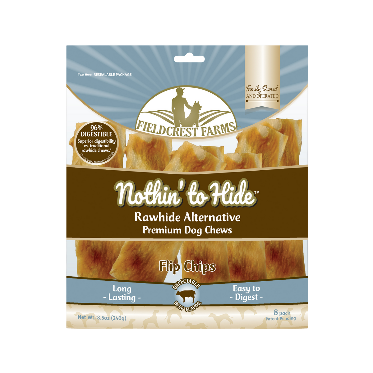 Spot Fieldcrest Farms Nothin' to Hide Beef Flip Chips for Dogs 8 pk