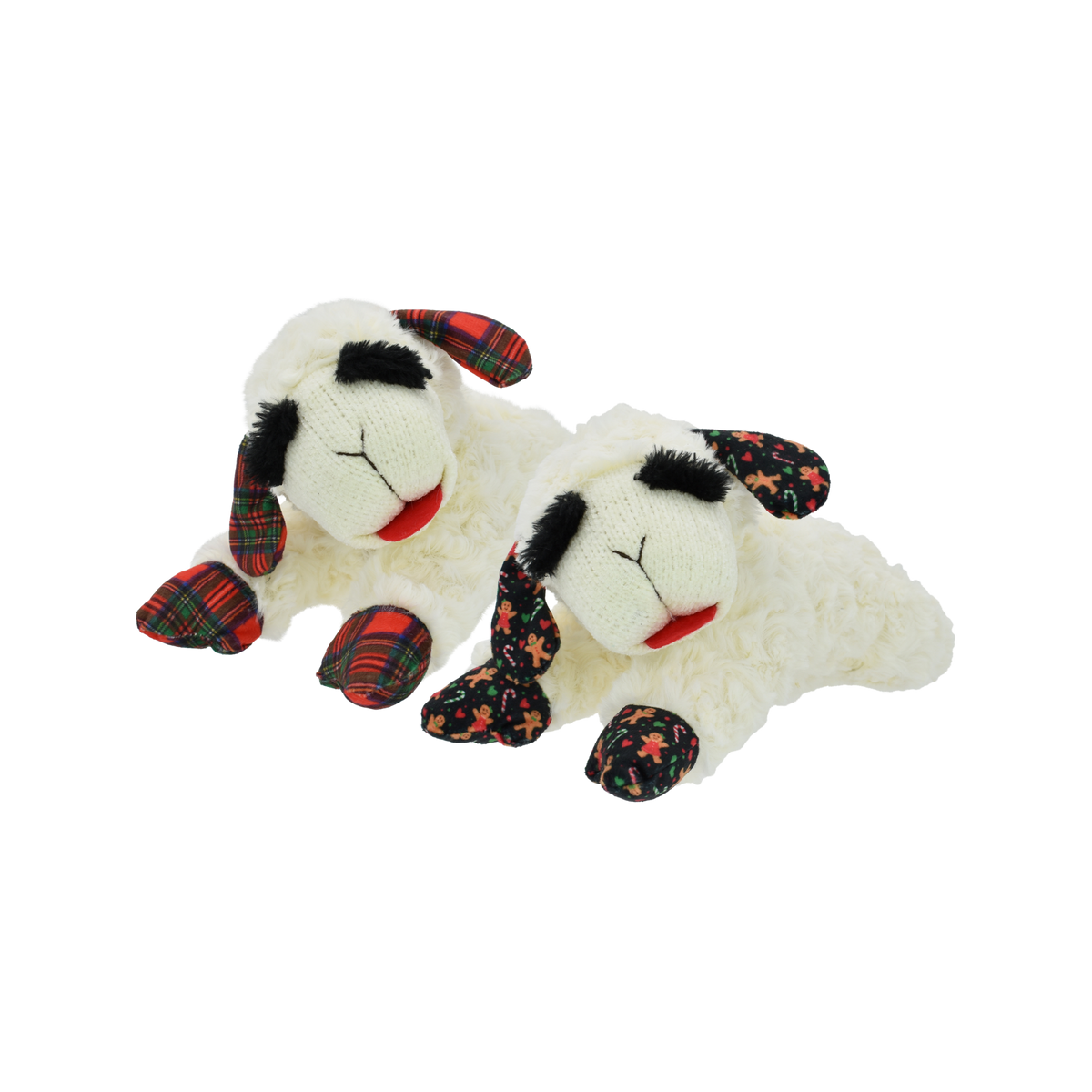 Multipet Holiday Lamb Chop Plush Dog Toy, Assorted 10.5 in