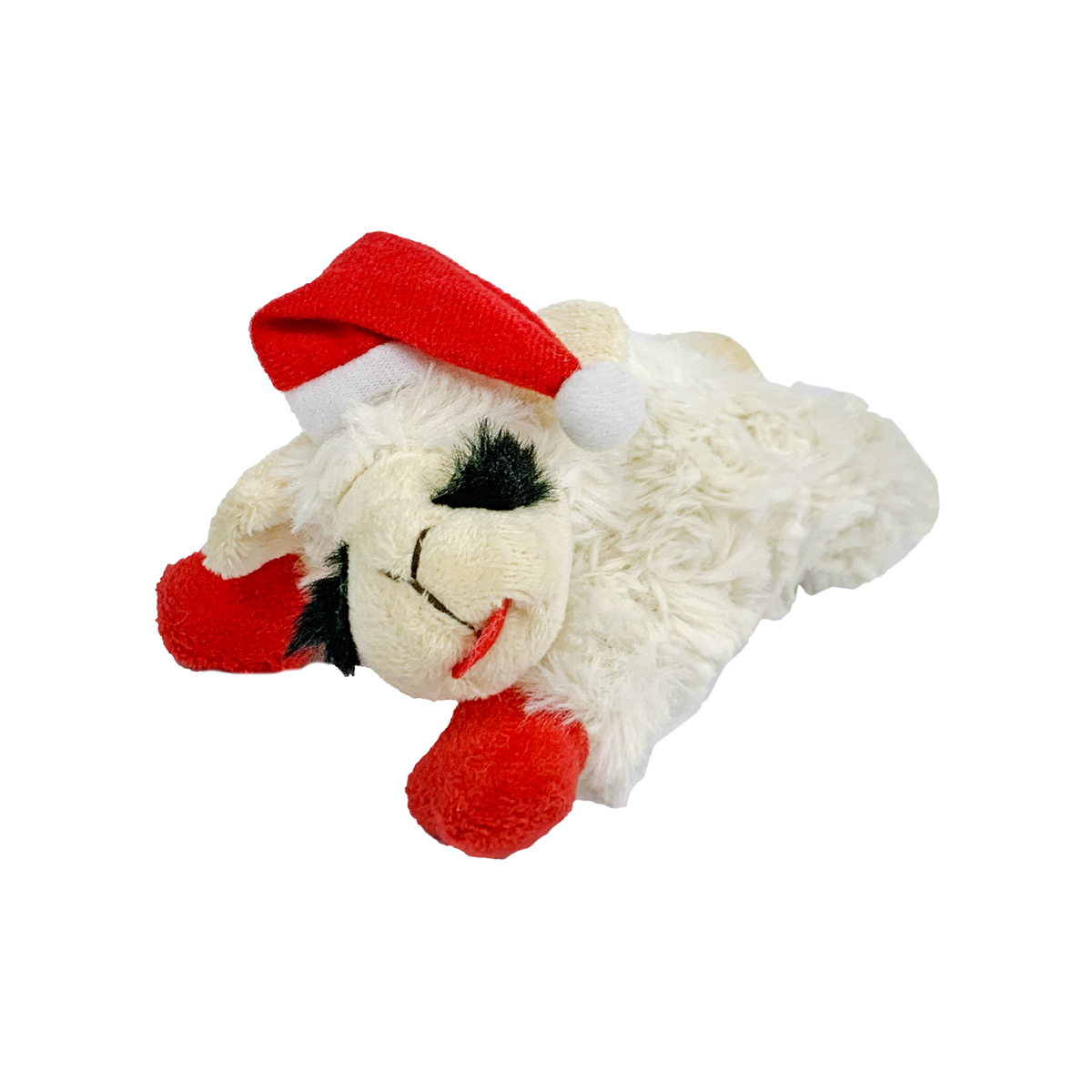 Multipet Holiday Santa Lamb Chop Plush Dog Toy 6 in