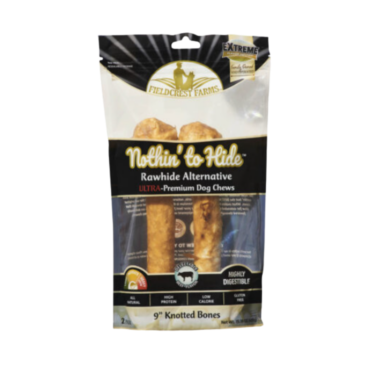 Spot Fieldcrest Nothin' to Hide Ultra Knotted Bone for Dogs 2 pk 9 in