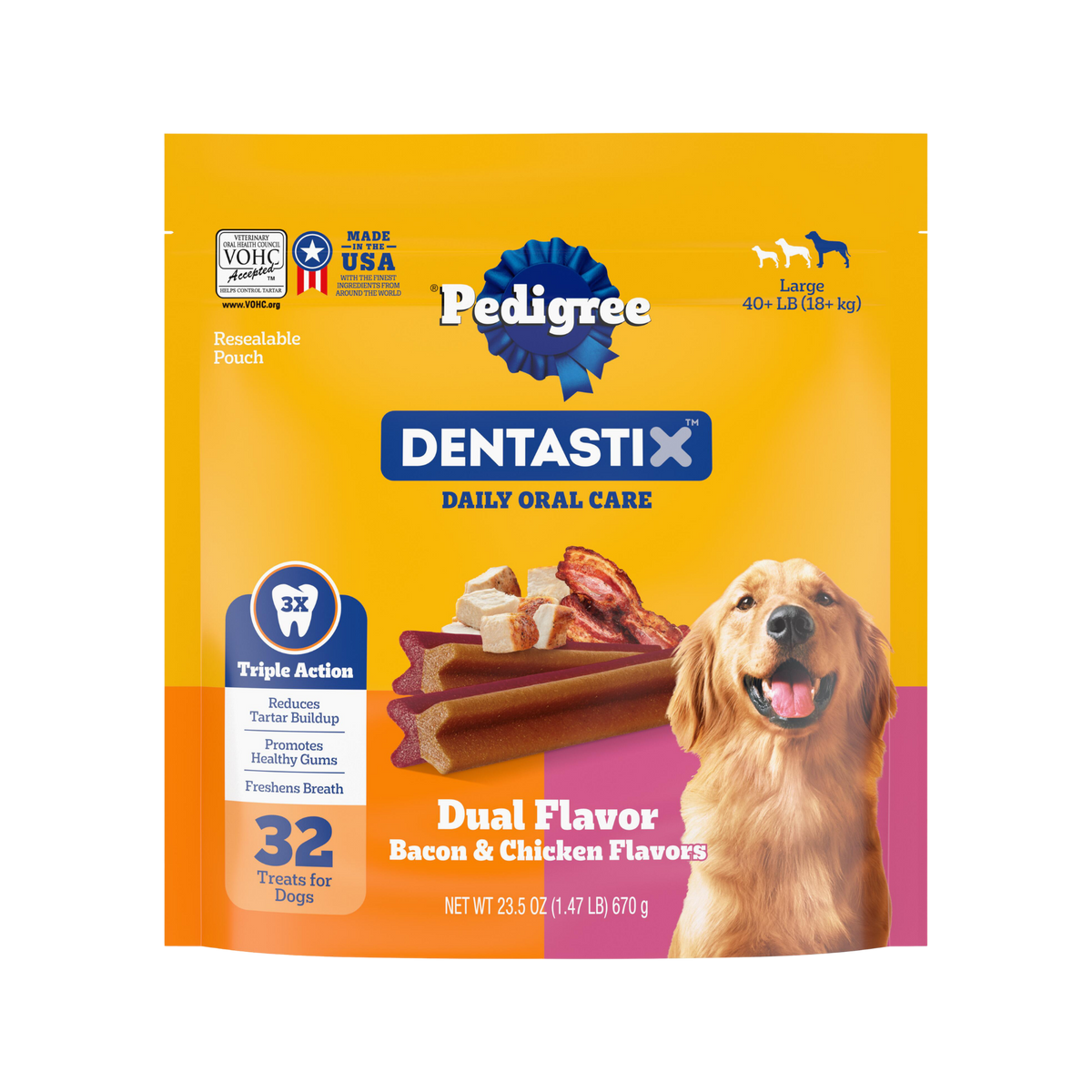 Pedigree Dentastix Large Dual Flavor Dental Treats 32 ct