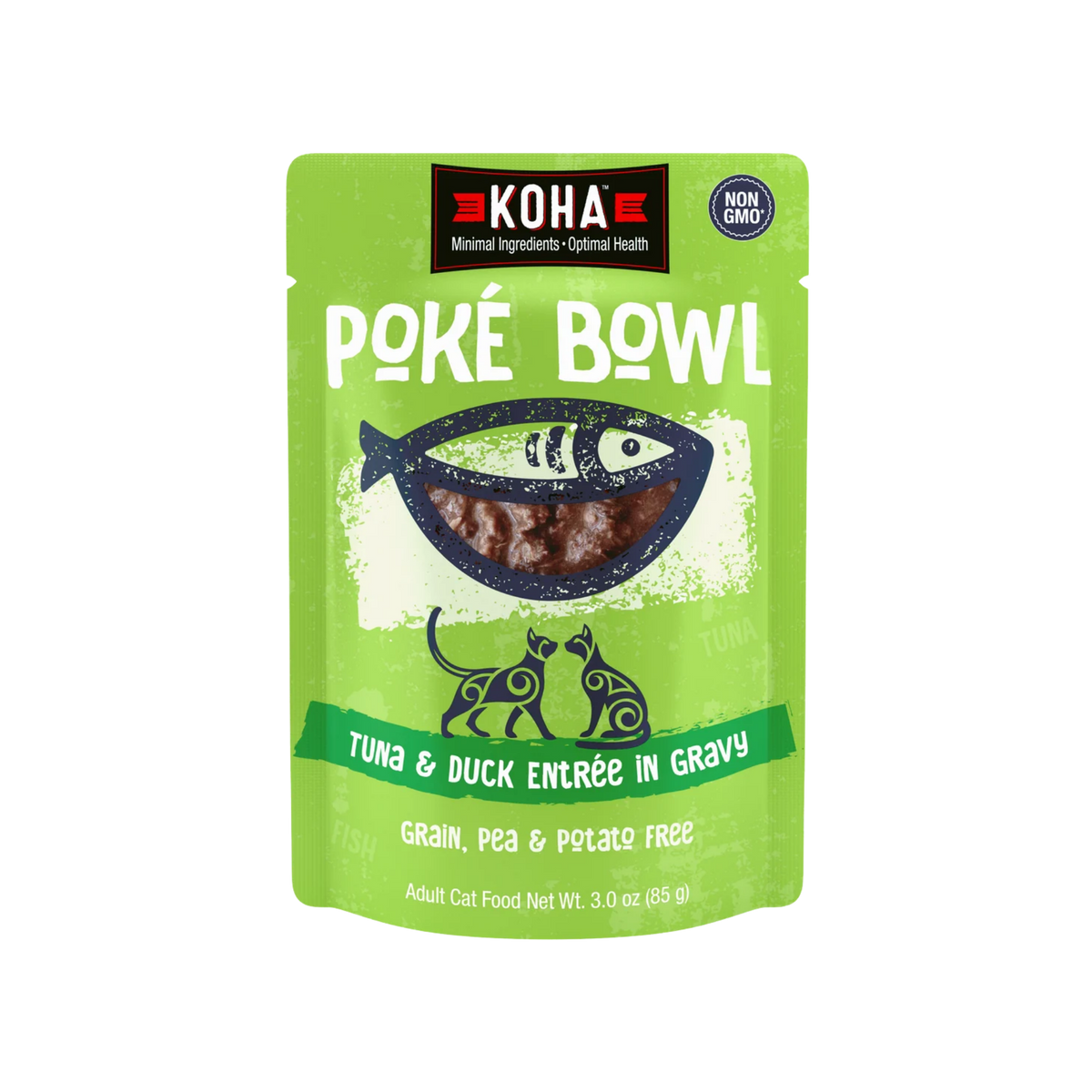 Koha Poke Bowl Tuna & Duck Entrée in Gravy for Adult Cats