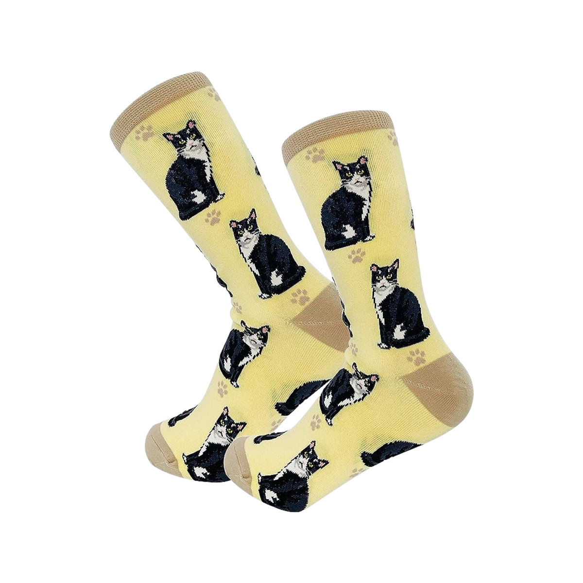 E & S Imports Pet Lover Socks Black & White Cat, Unisex, One Size Fits Most