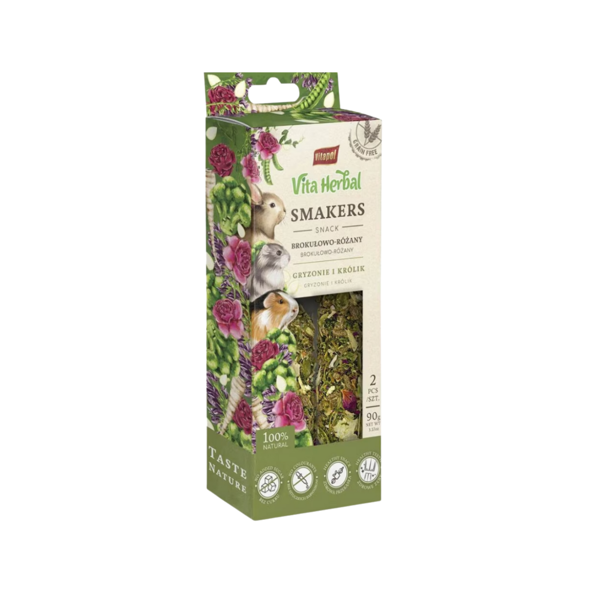 A&E Vitapol Vita Herbal Smakers Broccoli Rose Small Animal Treats 2 pk