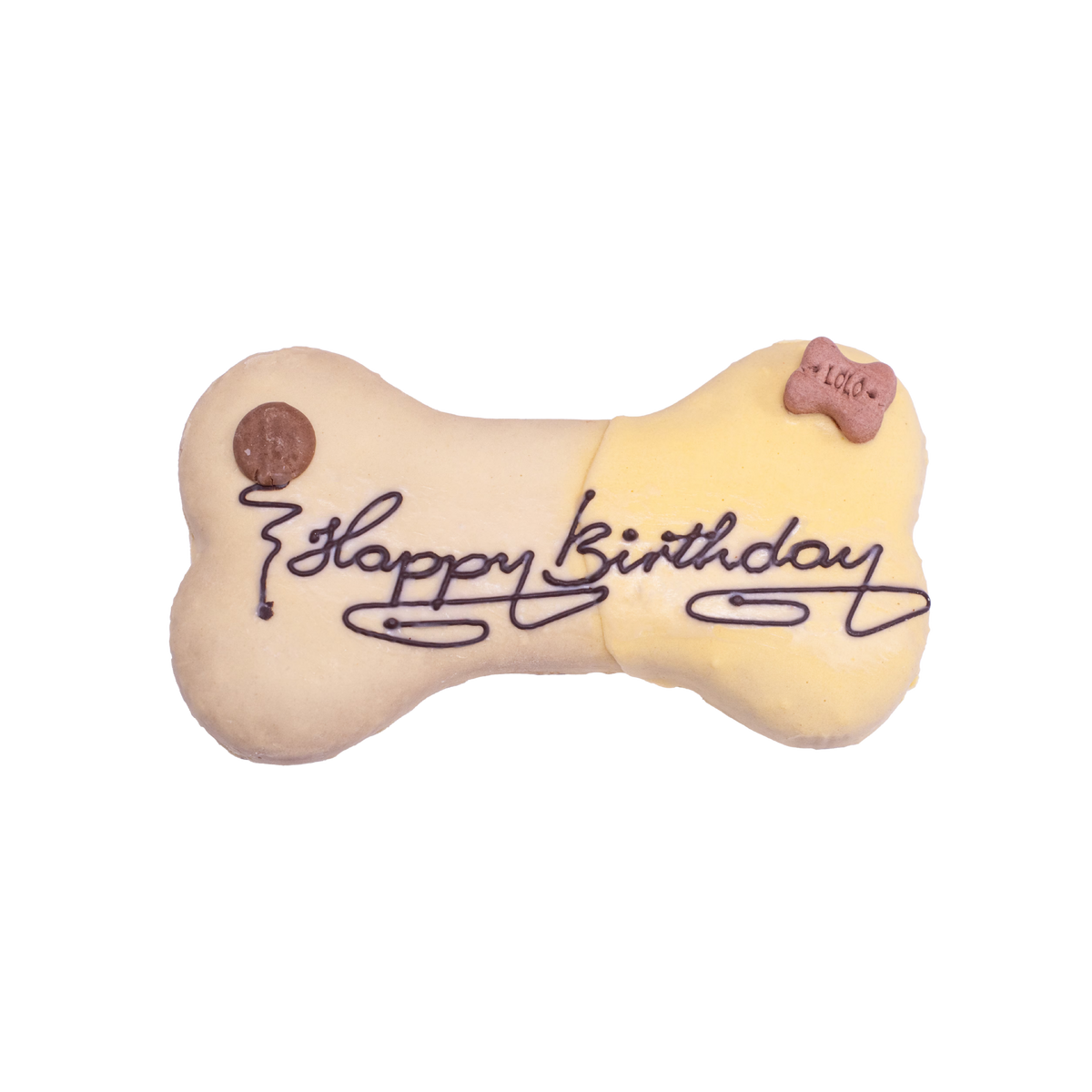 A&E Lolo Pets Classic LoLo Vanilla Bone Shaped Birthday Cake Dog Treat 7 in