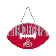 Pets First Ohio State Buckeyes Football Shaped Sign