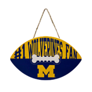 Pets First Michigan Wolverines Football Shaped Sign