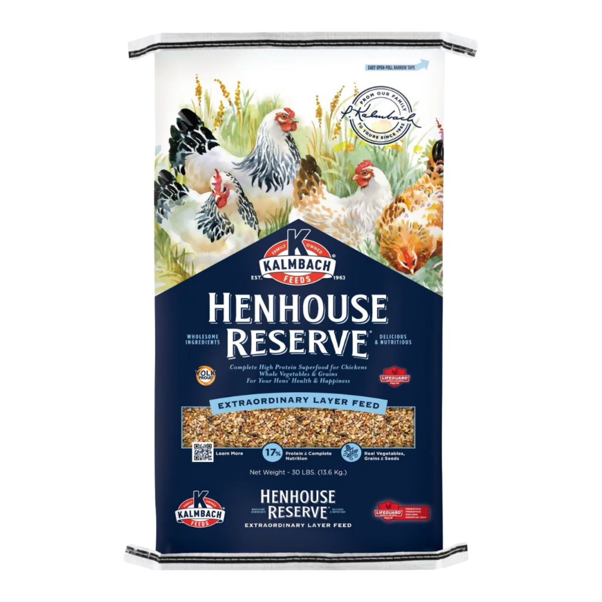 Kalmbach Feeds All Natural Henhouse Reserve 17% Protein Premium Layer Chicken Feed 30 lb