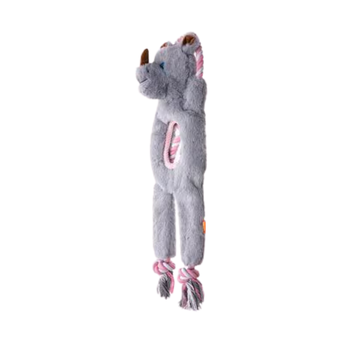 Growl Jungle Tugz Rock the Rhino Plush & Rope Tug Dog Toy 21 in