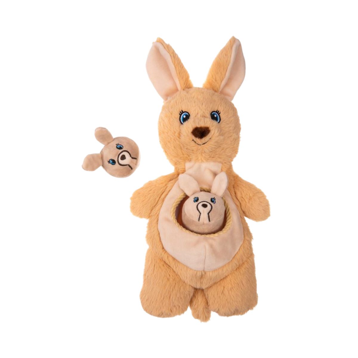 Growl Sidekicks Kanga & Joey Plush Burrow Dog Toy 14 in