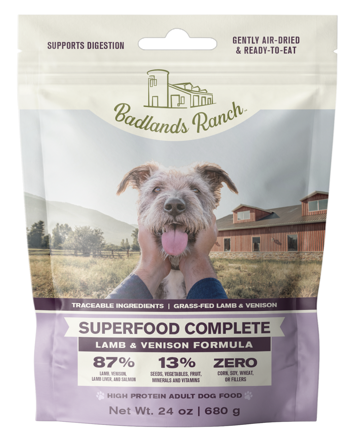 Badlands Ranch Superfood Complete Lamb & Venison Formula Adult Air-Dried Dog Food