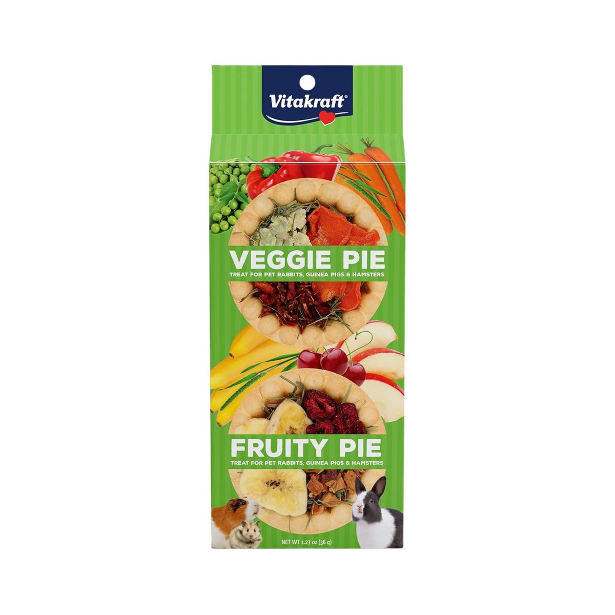 Vitakraft Veggie & Fruity Pies Small Animal Treats 2 pk