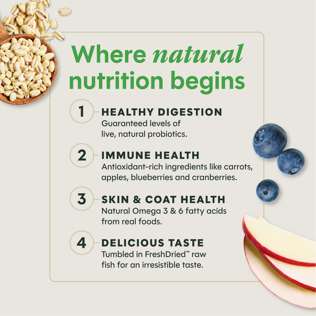 Instinct Be Natural Real Chicken & Brown Rice Recipe Freeze-Dried Raw Coated All Life Stage Dry Dog Food