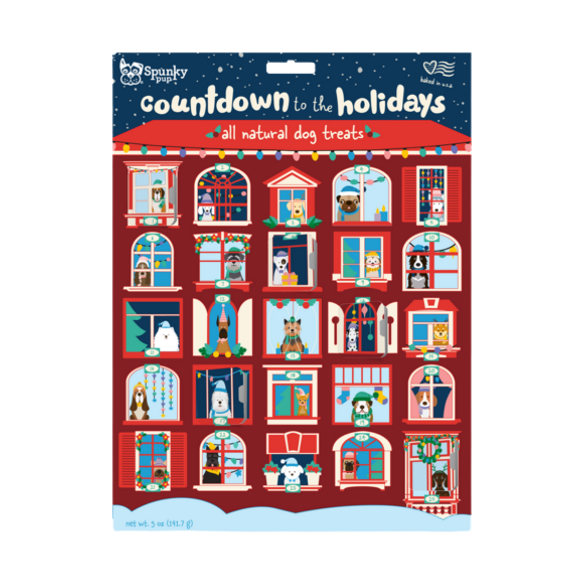Spunky Pup Holiday Dog Treat Advent Calendar 25 ct