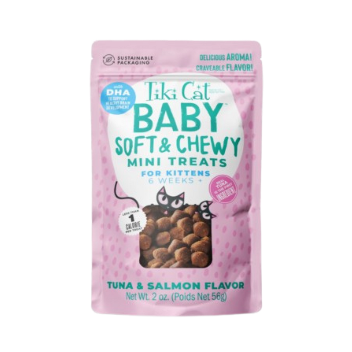 Tiki Cat Baby Soft & Chewy Tuna & Salmon Flavor Mini Treats for Kittens 2 oz