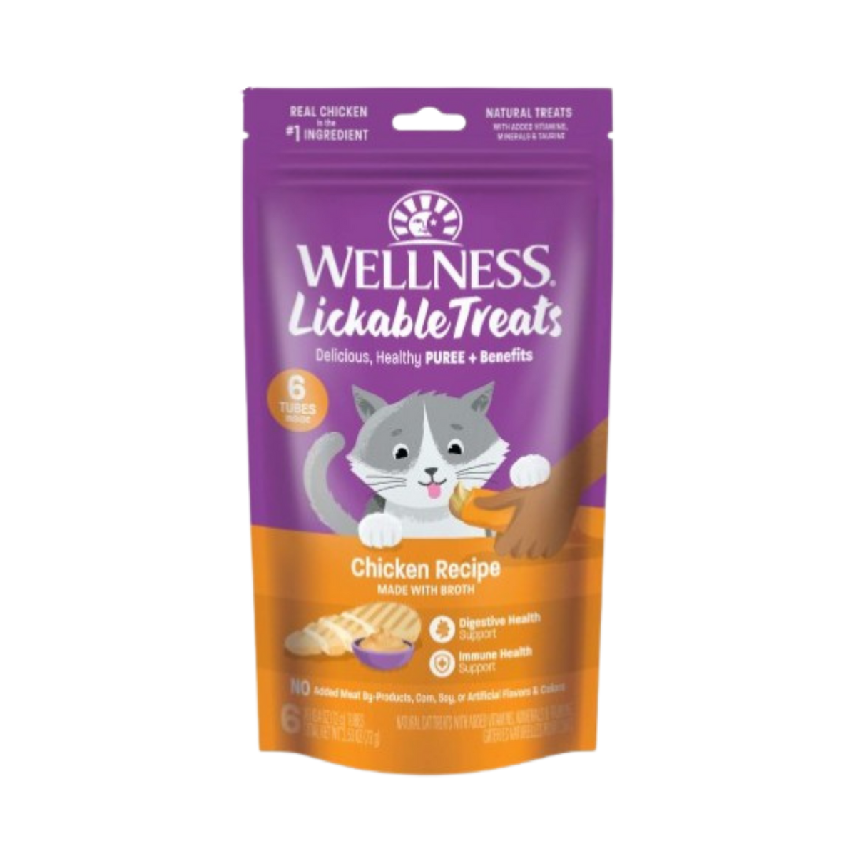 Wellness Lickable Cat Treats Chicken Recipe with Broth 2.5 oz