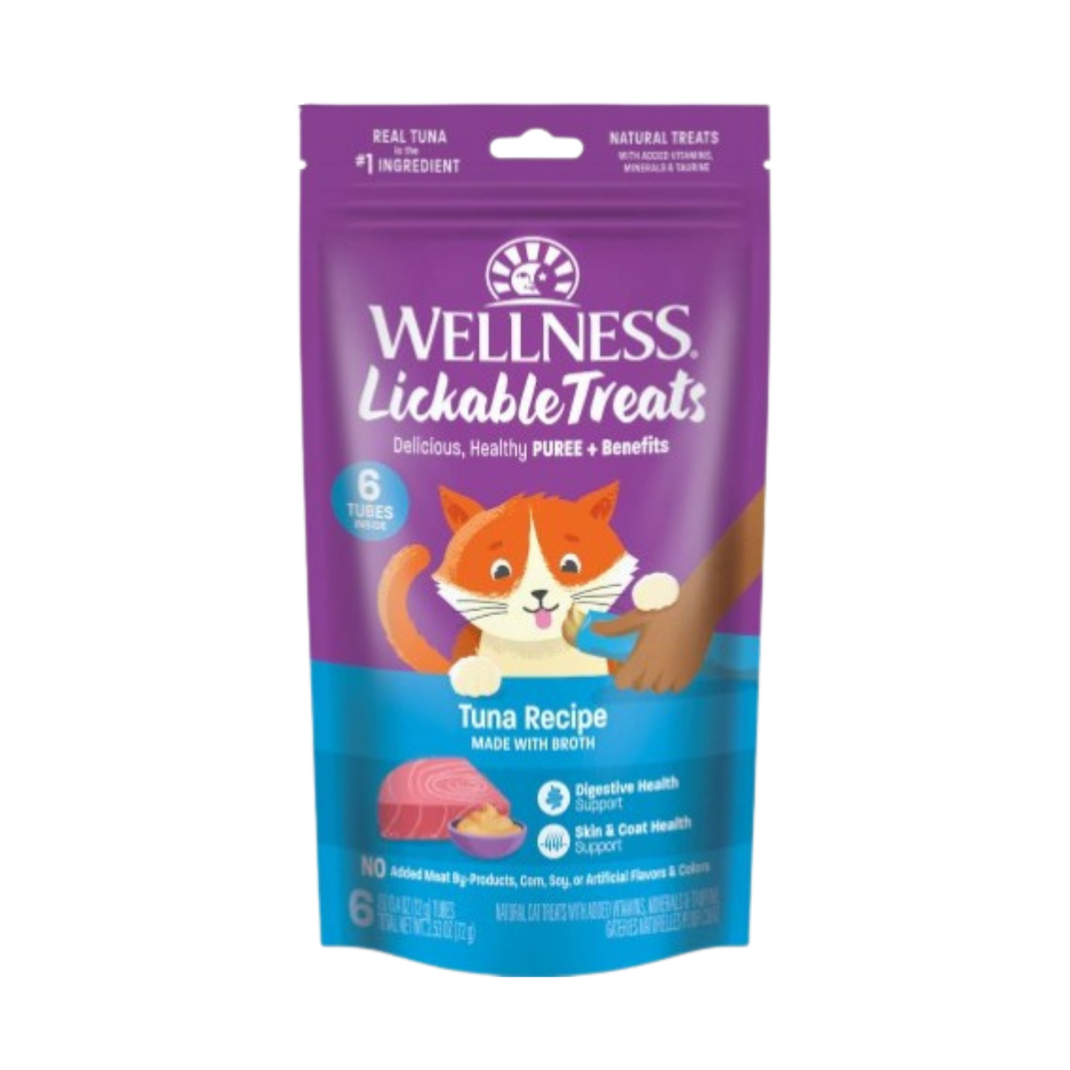 Wellness Lickable Cat Treats Tuna Recipe with Broth 2.5 oz