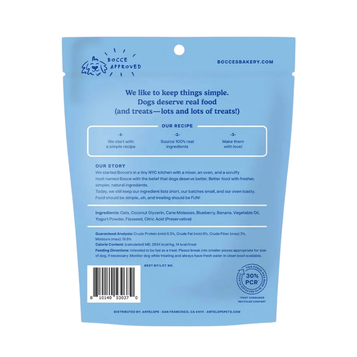 Bocce Berry Yogurt Smoothie Soft & Chewy Dog Treats 6 oz