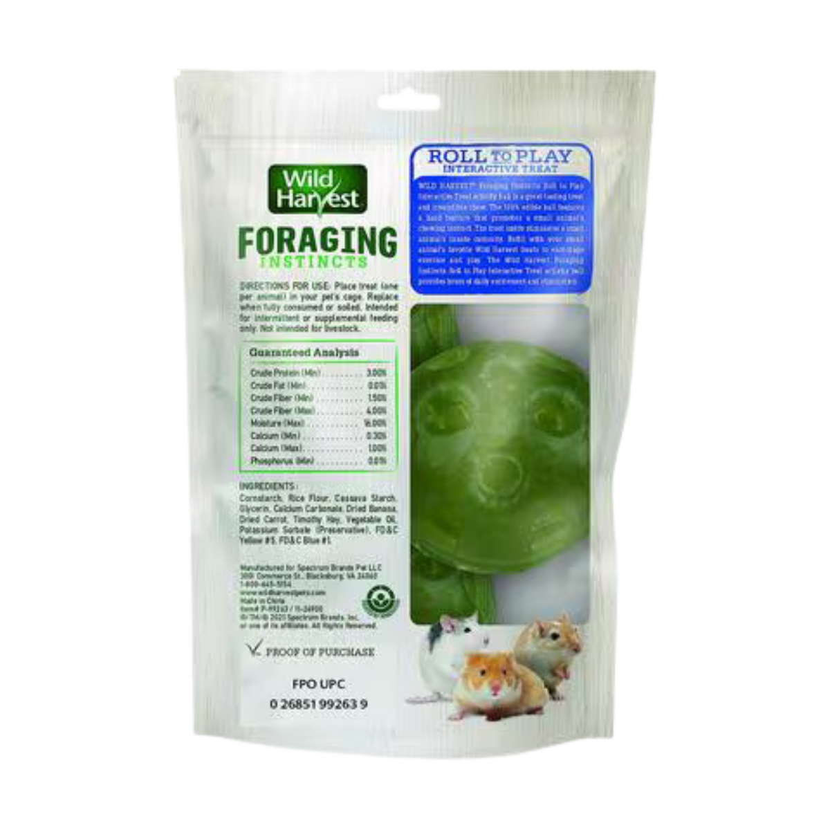 Wild Harvest Foraging Instincts Roll to Play Small Animal Treats 3 ct