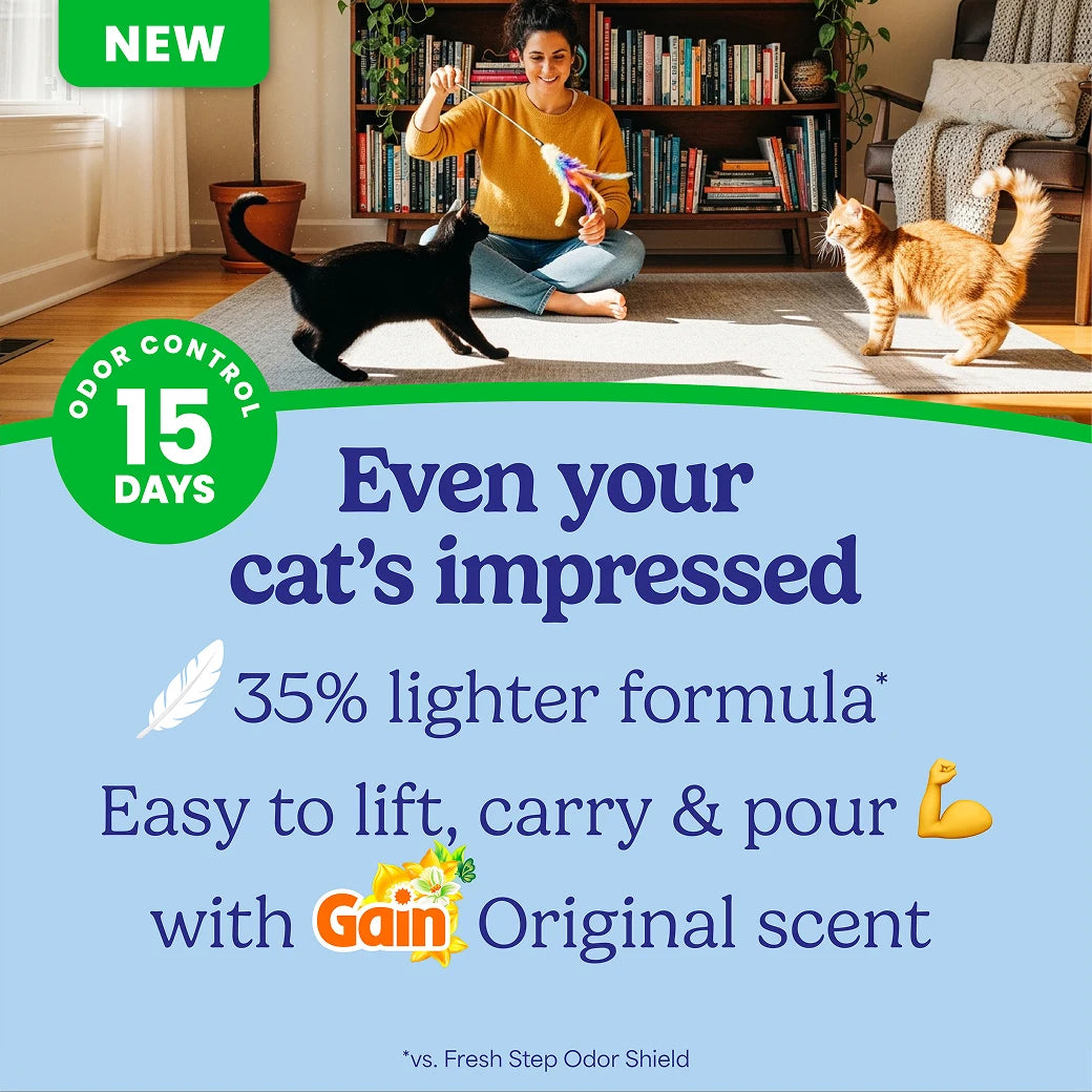 Fresh Step Odor Shield Light Weight Gain Scented Clumping Cat Litter