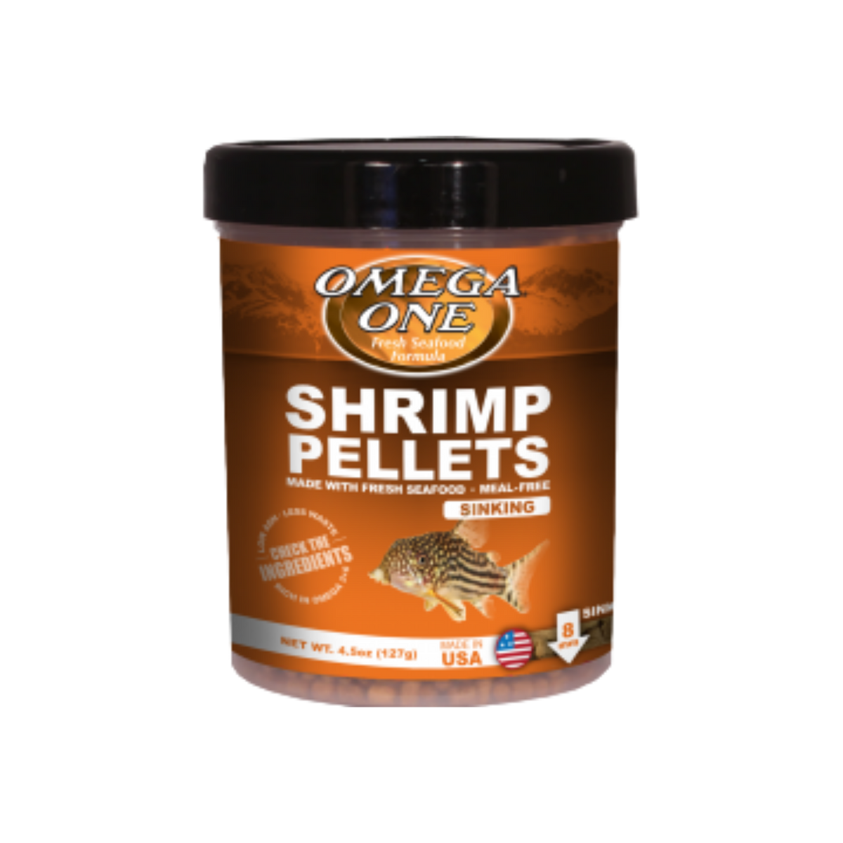 Omega One Sinking Shrimp Pellets Freshwater & Saltwater Fish Food 2.15 oz