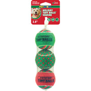 Petsport 2.5 in Holiday Tuff Tennis Balls with Squeak Dog Toys 3 pk