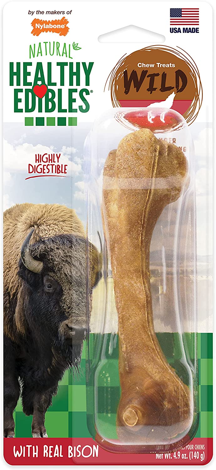 Healthy Edibles Wild With Real Bison Dog Bone Treat