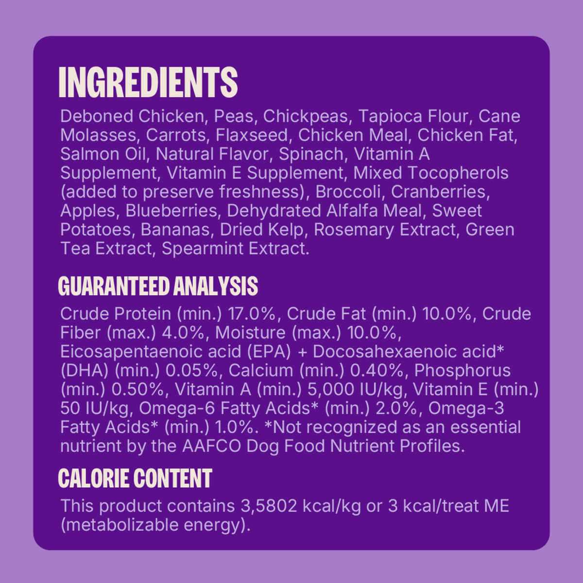 Wellness Puppy Bites Grain-Free Crunchy Chicken & Carrots Recipe Treats 6 oz