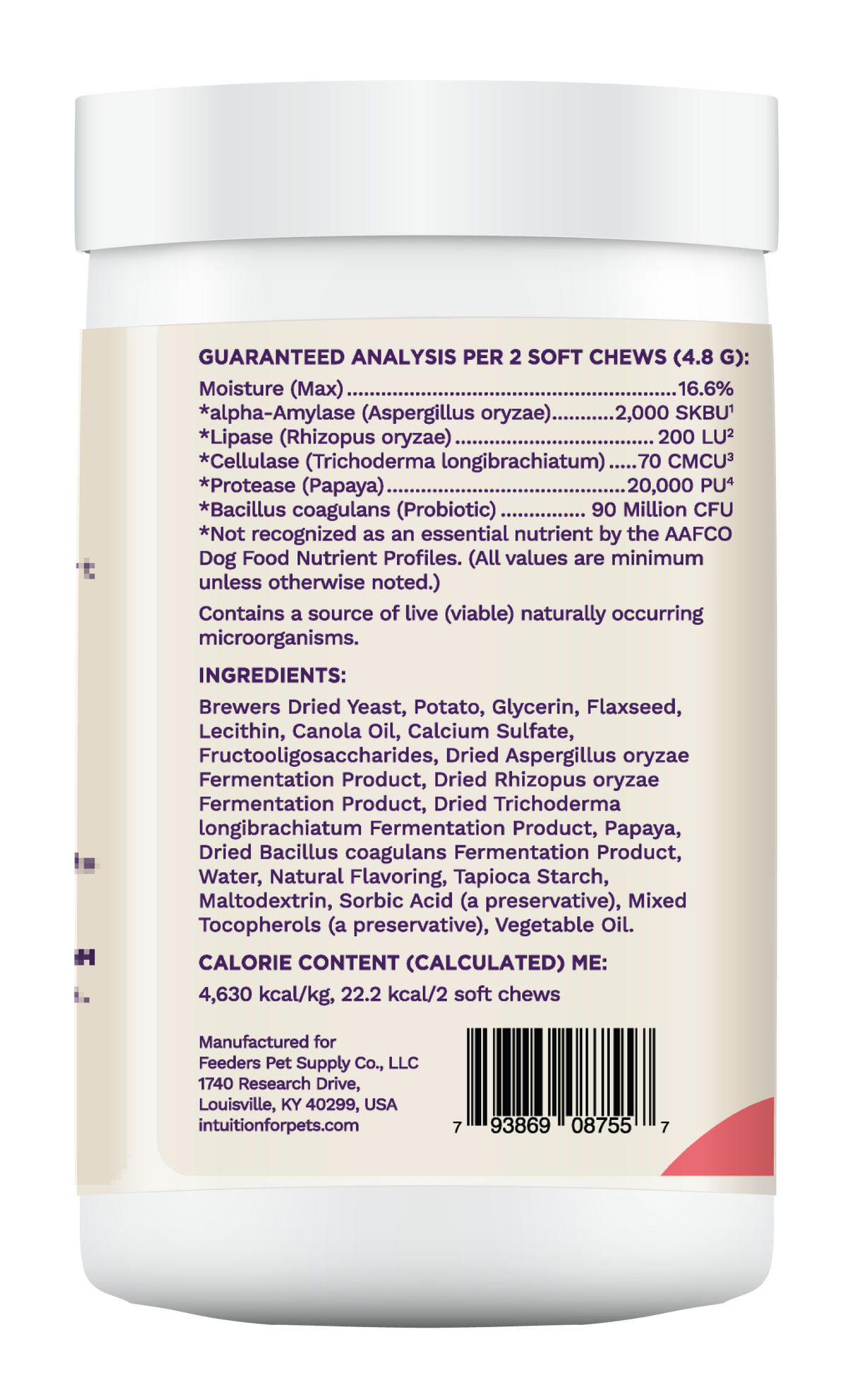 Intuition Soft Chews Digestive Enzymes Supplement for Dogs 60 ct