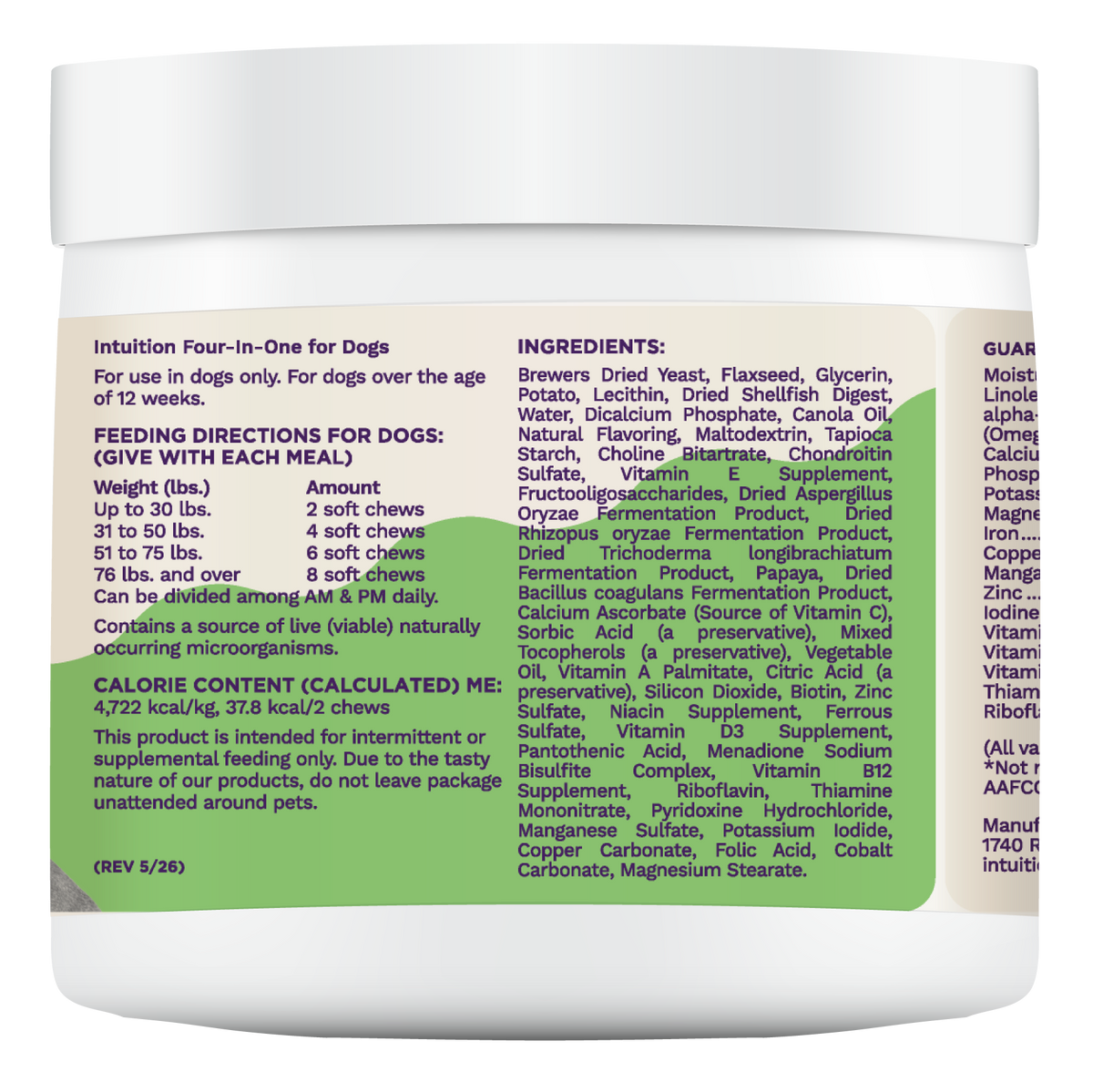 Intuition Soft Chews 4-in1 Multivitamin Supplement for Dogs 60 ct