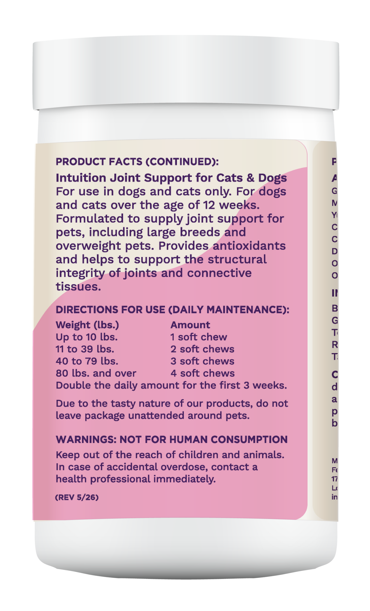 Intuition Soft Chews Level 2 Joint Supplement for Dogs & Cats 60 ct