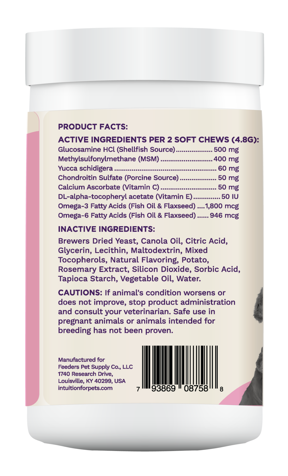 Intuition Soft Chews Level 2 Joint Supplement for Dogs & Cats 60 ct