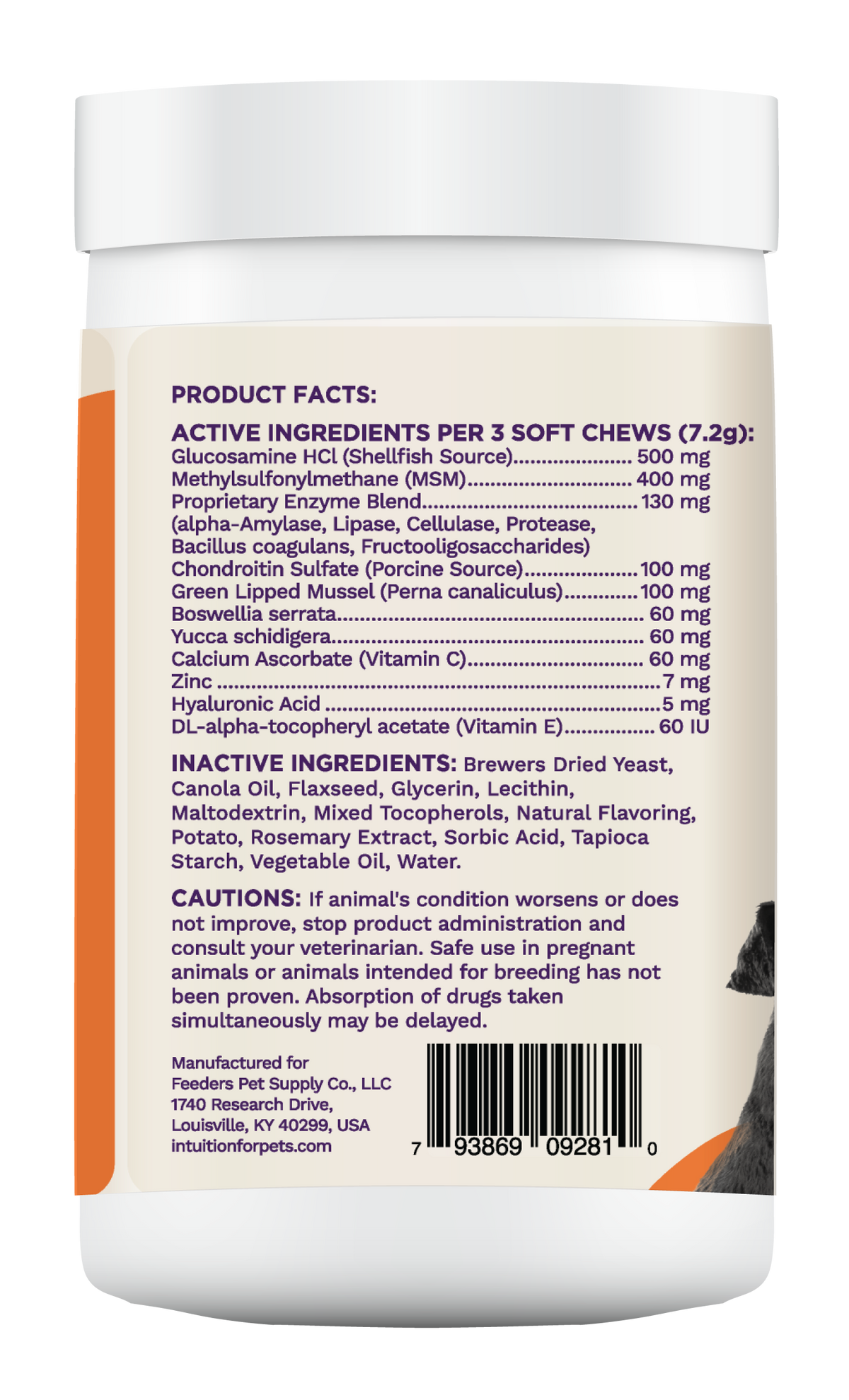 Intuition Level 3 Joint Support Soft Chew Health Supplement for Dogs & Cats 60 ct