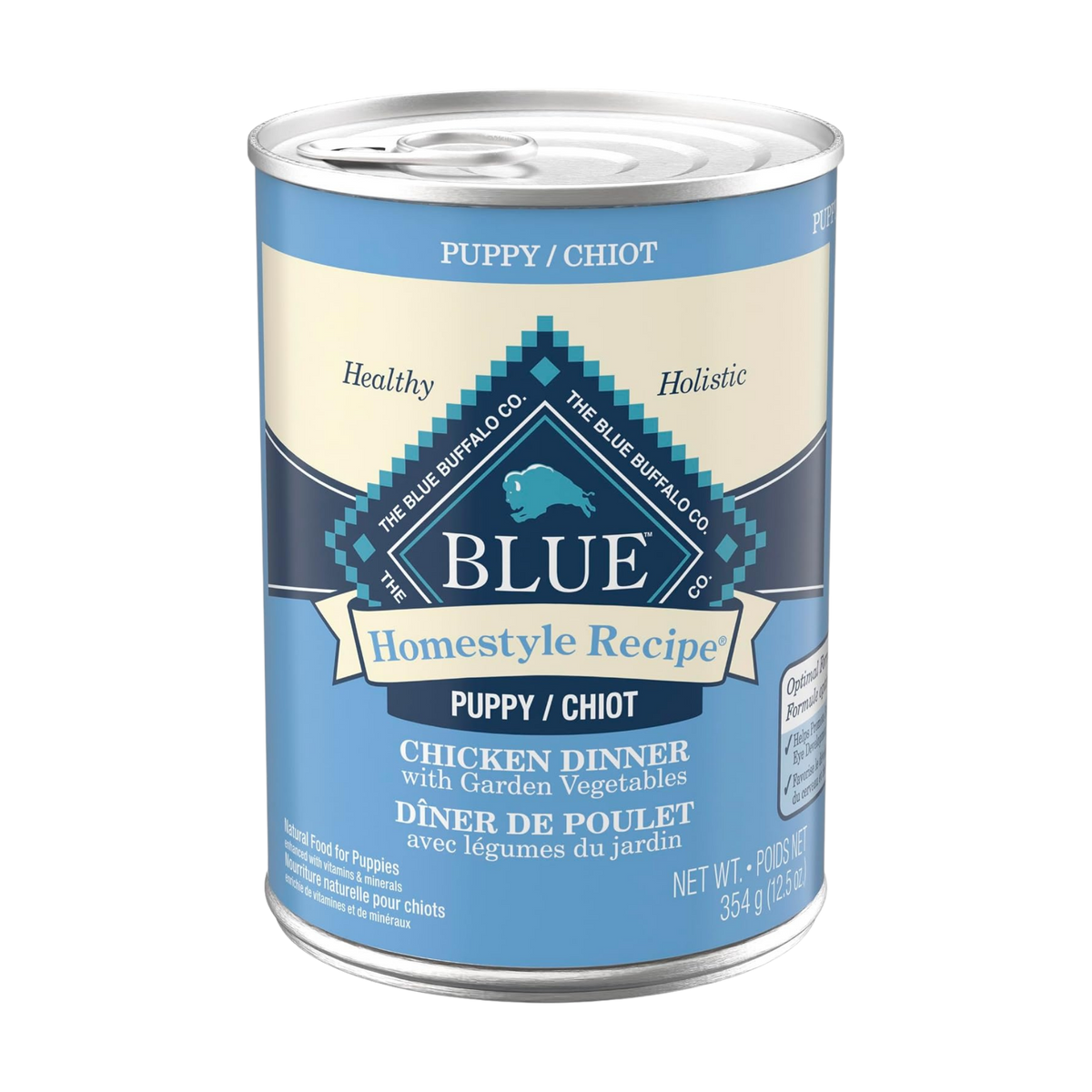 Blue Buffalo Homestyle Recipe Puppy Chicken Dinner With Garden Vegetables & Brown Rice Canned Dog Food Case of 12