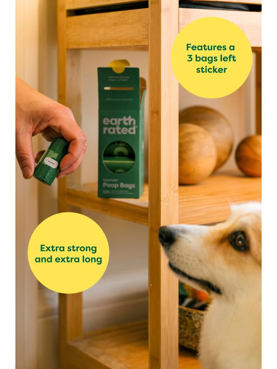Earth Rated Lavender Scented Dog Waste Bags, 21 Refill Rolls