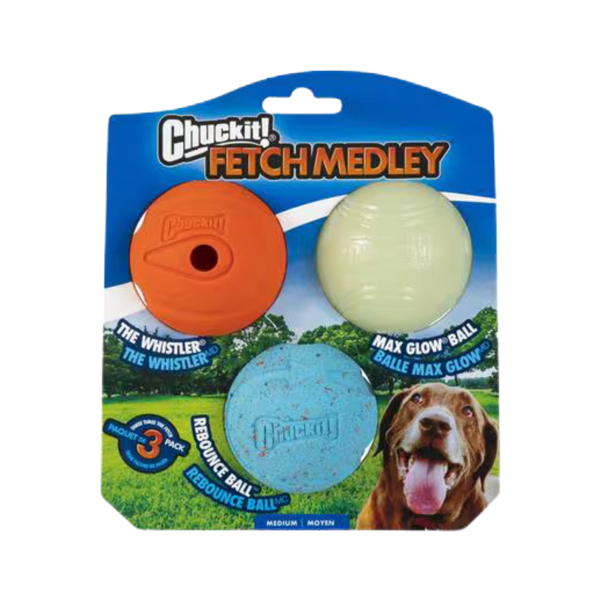 Chuckit! Fetch Medley Assorted Dog Balls 3 pk