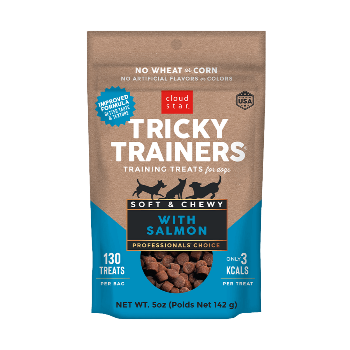 Cloud Star Tricky Trainers Soft & Chewy with Salmon Dog Training Treats