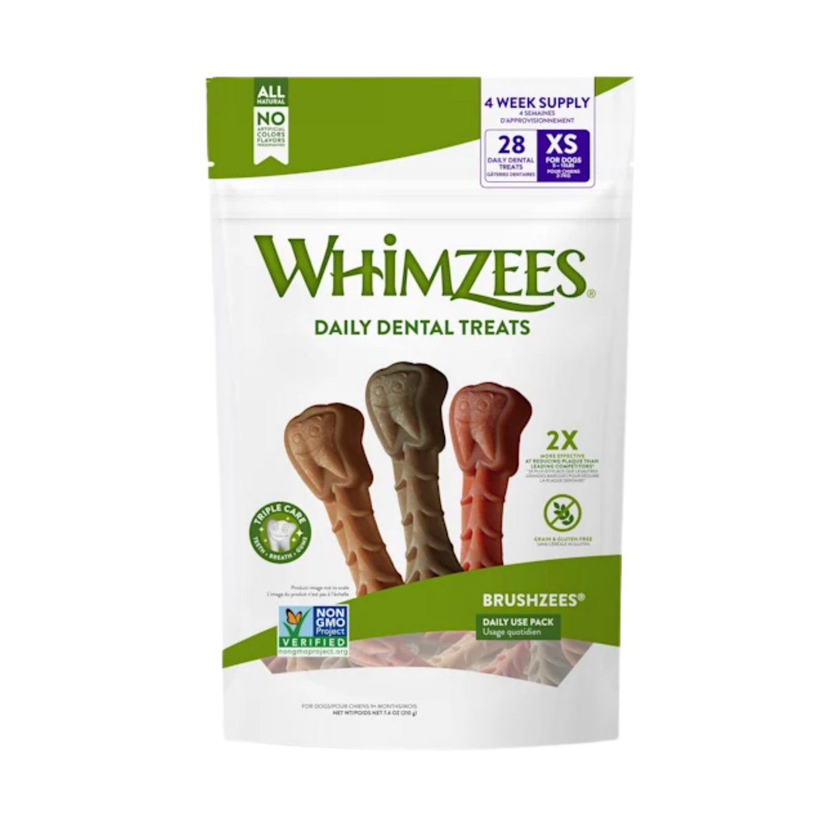 Whimzees Brushzees Extra Small Dental Dog Treats