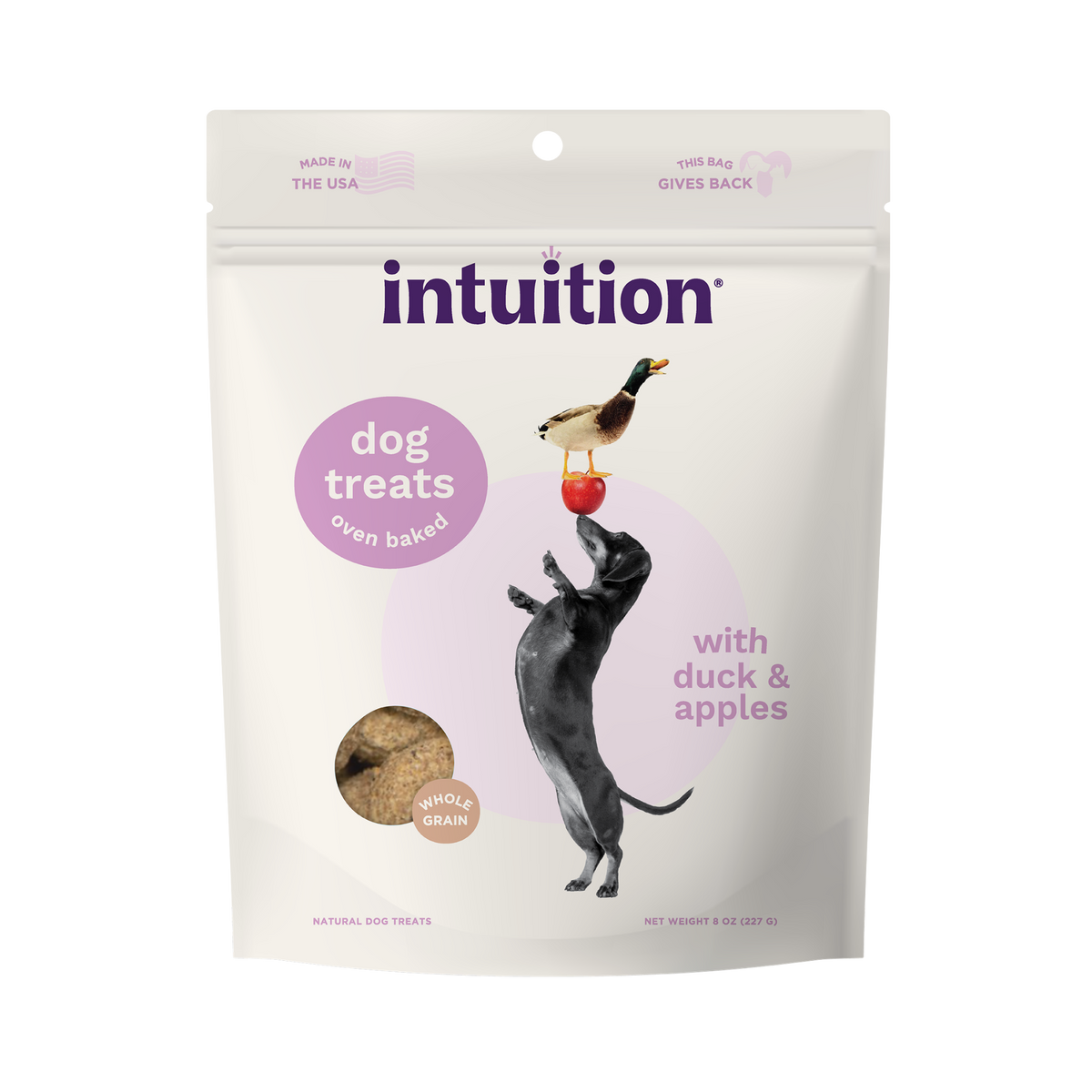 Intuition Oven Baked Dog Treats with Duck & Apple 8 oz